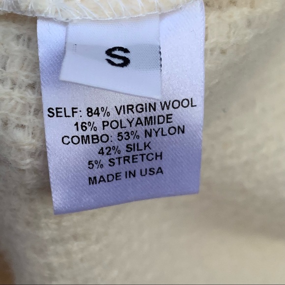 KORA RAE Sweater Satin Trim Hem, Neck and Sleeve Ivory EUC - Picture 11 of 11